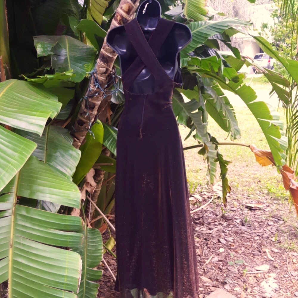 Metallic  copper backless formal - Picture 5 of 9